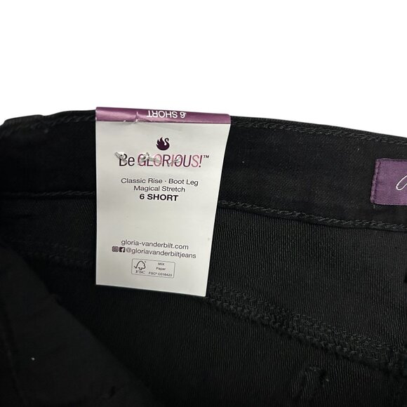Gloria Vanderbilt Amanda Women's Size 6 Short Black Bootcut Jeans Denim Pant NWT - Picture 7 of 7